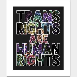 Trans Rights are Human Rights Peonies Posters and Art